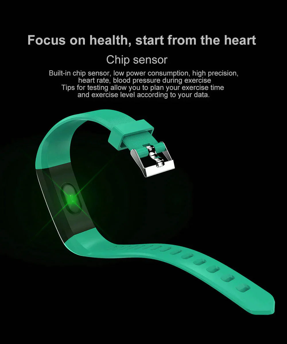 Smart Sports Fitness Activity Tracker Watch Pedometer With Heart Rate Monitor & Step Count Tracker Band Bracelet Waterproof