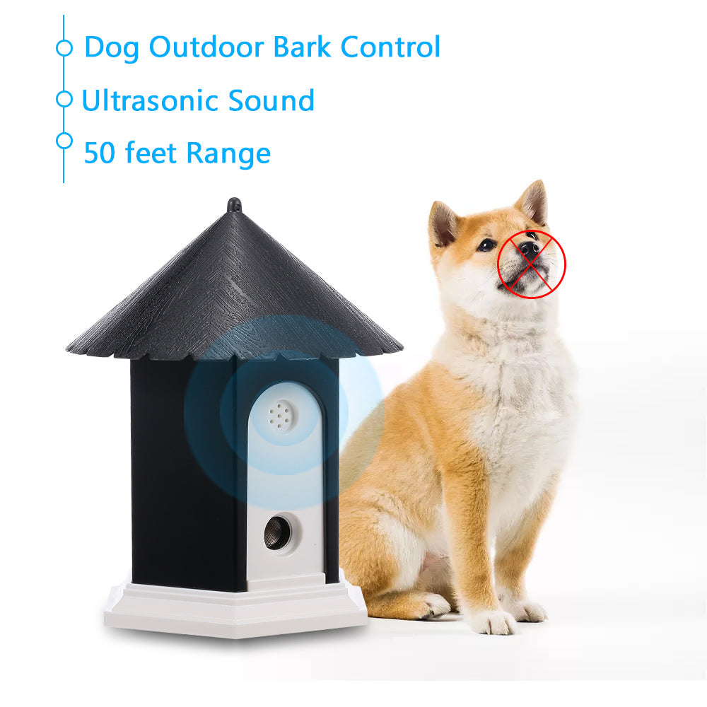 Ultrasonic Waterproof Dog Outdoor Anti Bark Controller Deterrent Training Repeller Device 3 Levels 50ft Adjustable Range For Home & Garden
