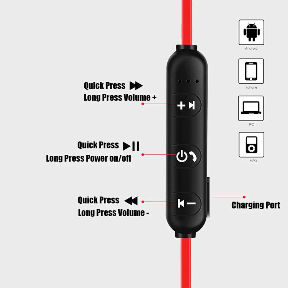 Magnetic Wireless Bluetooth In-Ear Earphones Earbuds Headphone