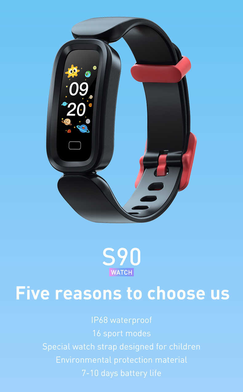 S90 Kids Waterproof Pedometer Multi-function Reminder Sports Smart Watch