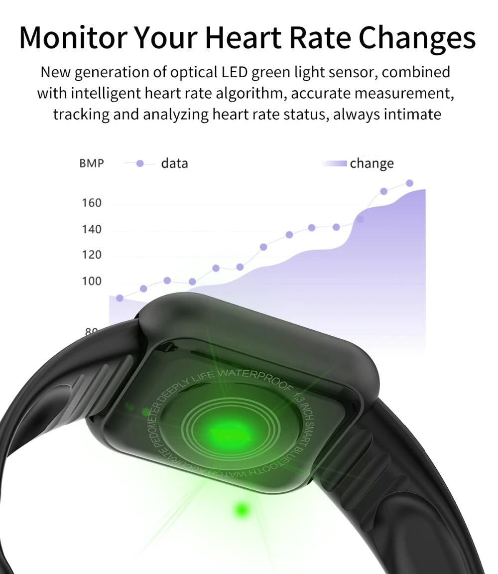 Bluetooth Smart Watch Fitness Tracker Watch With Heart Rate Blood Pressure Activity Tracker Band Bracelet