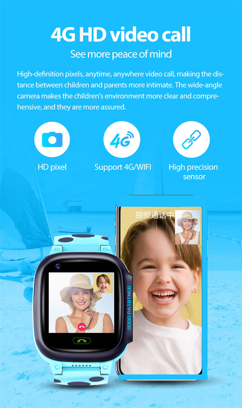 4G Kids Waterproof GPS SOS Tracking Kids Smart Watch Activity Tracker With Video Calling & Touch Screen