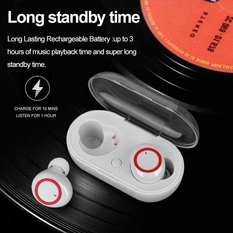 SonicStride True Wireless Bluetooth Earbuds Earphones With Charging Case 9D & Surround Sound