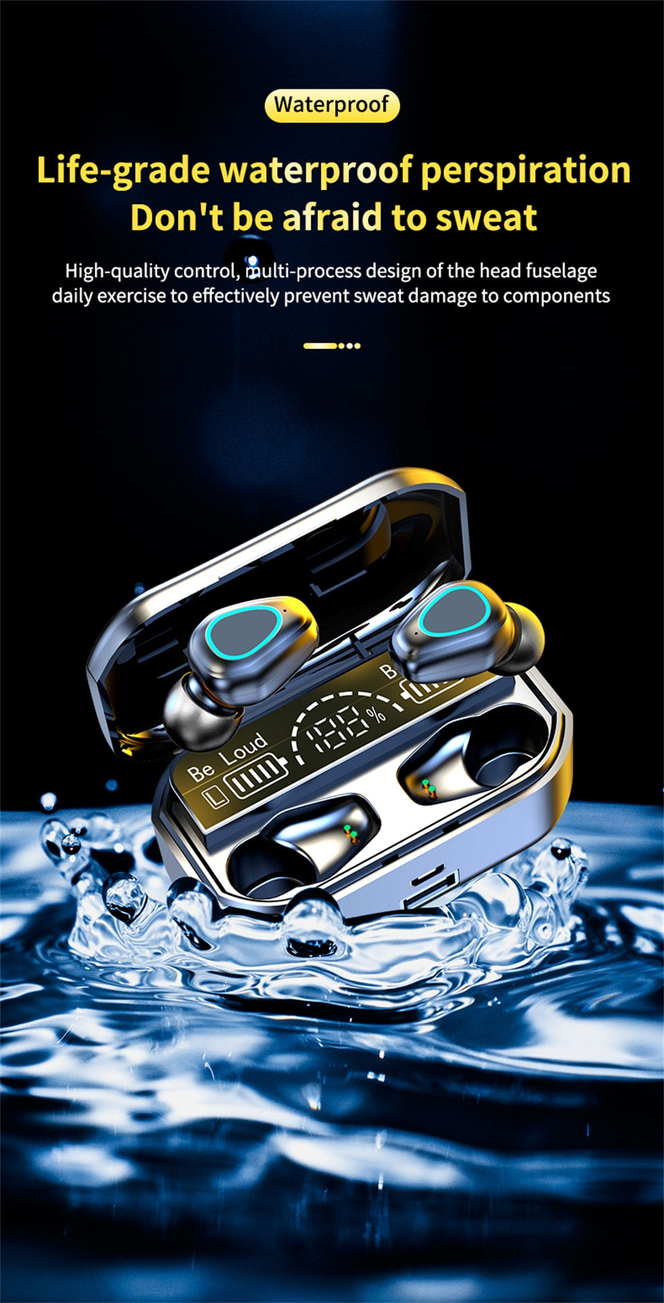 SonicStride-G28 Cross-border LED Display Bluetooth True Wireless Earbuds Earphones With Power bank 9D & Surround Sound