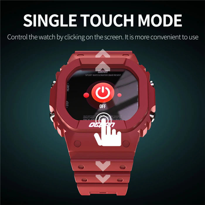 Military Rugged Smart Sports Fitness Heart Rate Blood Pressure Monitor Activity Tracker Smart Watch Pedometer For Men & Women