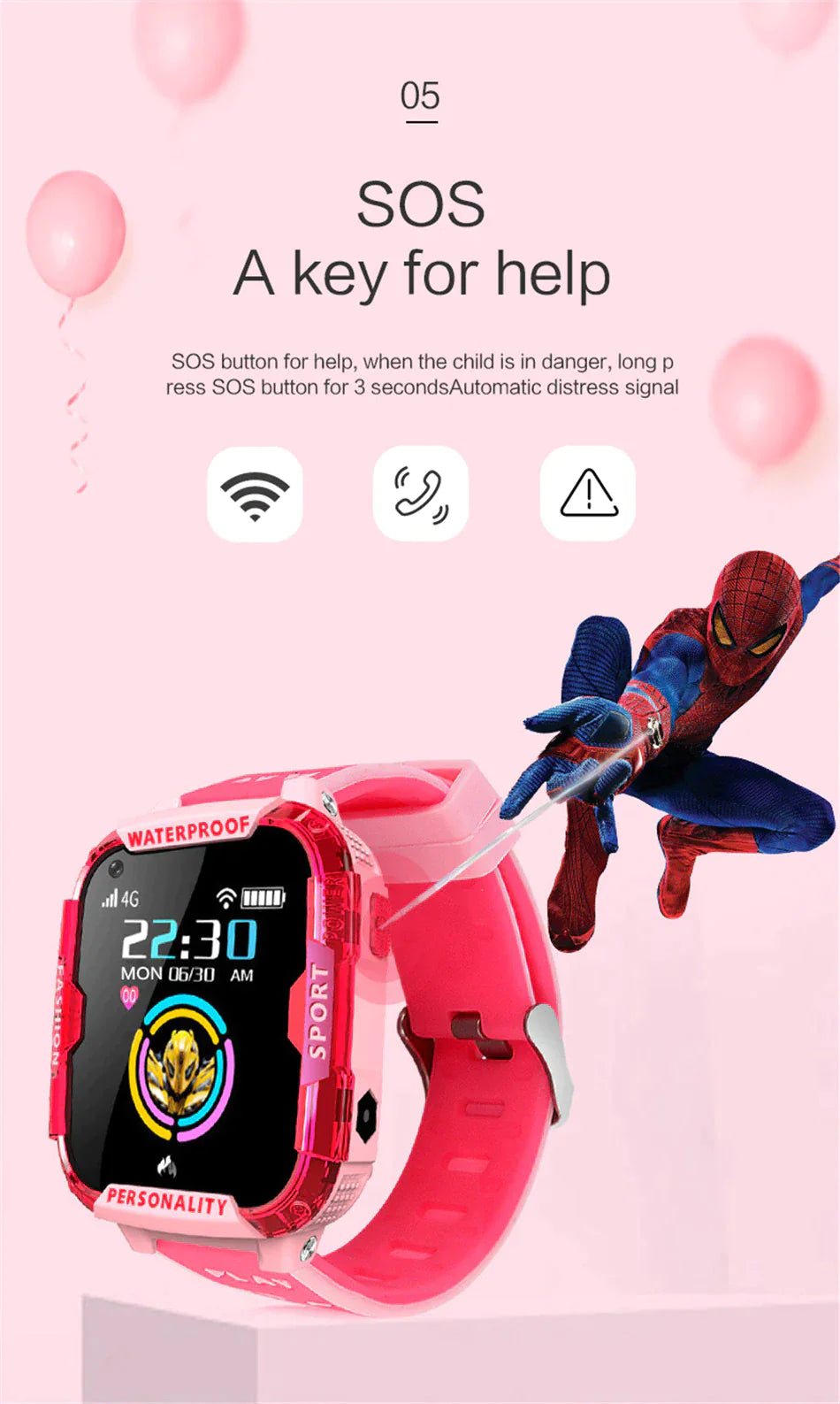 4G Kids Waterproof GPS SOS Tracking Kids Smart Watch Activity Tracker With Video Calling & Touch Screen