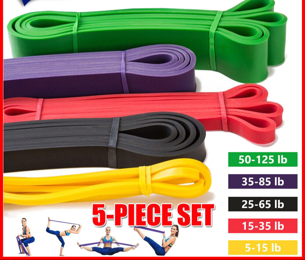 Heavy Duty Resistance Band SET POWER Loop Exercise Yoga Gym Fitness Workout Band