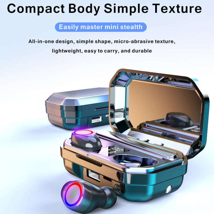 SonicStride-M12 LED Display Bluetooth True Wireless Earbuds Earphones With Power bank flashlight 9D & Surround Sound