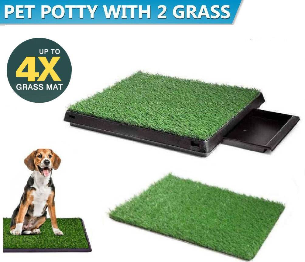 Indoor Dog Pet Potty Portable Training Grass Toilet Pad Tray Artificial Grass
