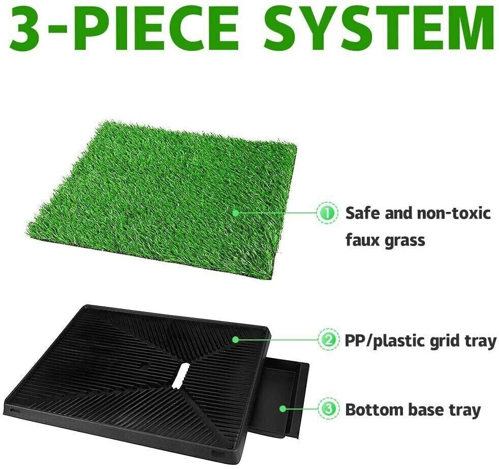 Indoor Dog Pet Potty Portable Training Grass Toilet Pad Tray Artificial Grass