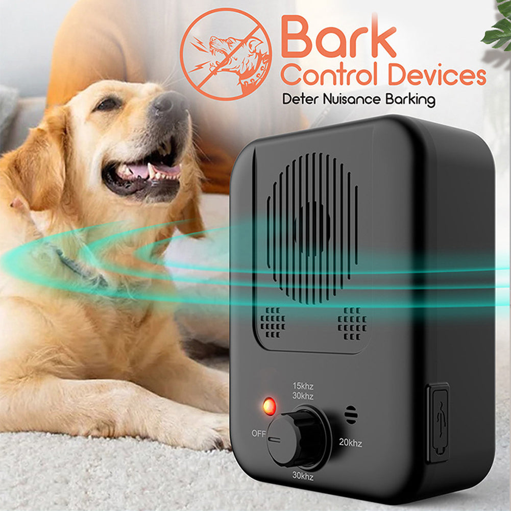 USB Rechargeable Dog Bark Stopper Ultrasonic Anti-Barking Device With 3 Levels Sonic Bark Deterrents 15-30ft Working Distance - Smart Pet Training & Repellent Bark Control Tool