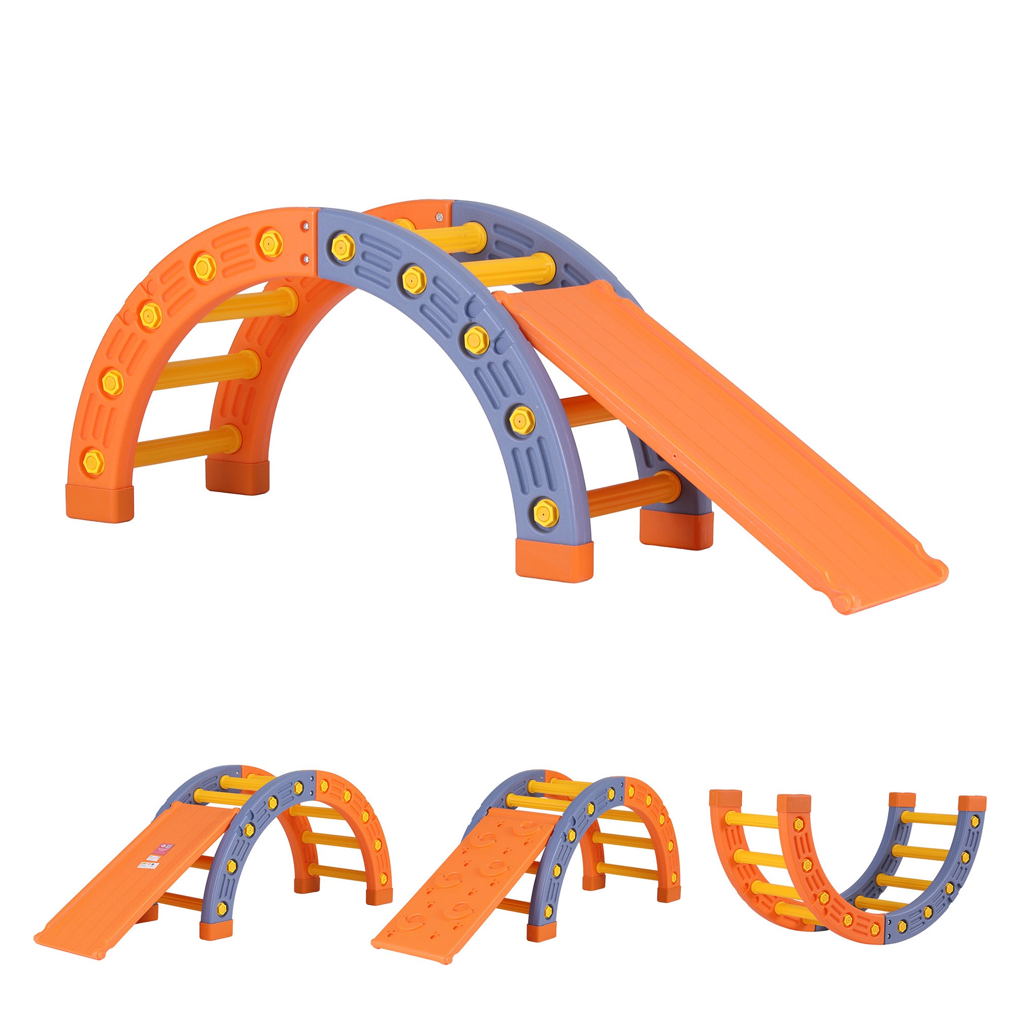 Keezi Kids Climbing Frame Set With Slide Indoor Outdoor Toddler Toys Pikler Arch Climber