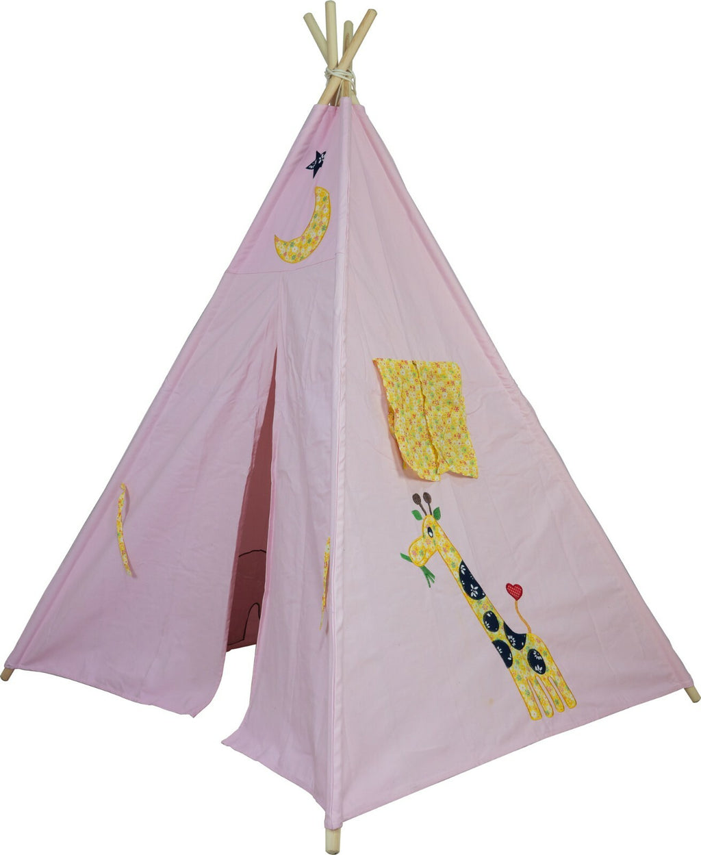 Large Cotton Canvas Pink Teepee Kid Tent Indoor Playhouse Wigwarm