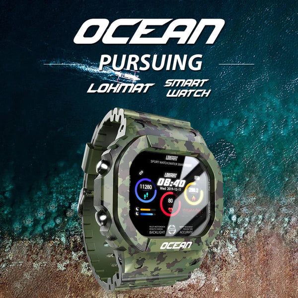 Military Rugged Smart Sports Fitness Heart Rate Blood Pressure Monitor Activity Tracker Smart Watch Pedometer For Men & Women