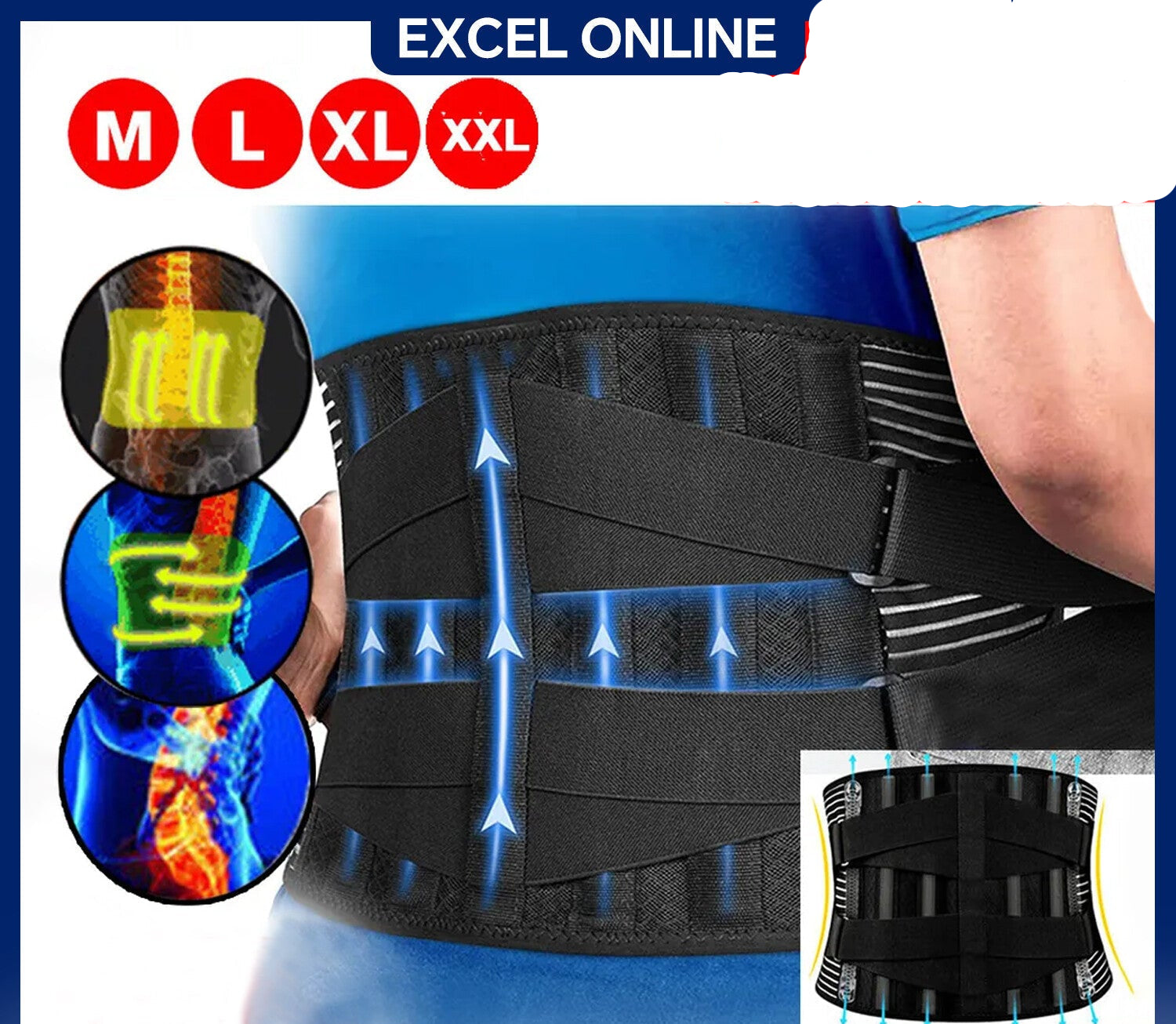 Lumbar Lower Back Support Brace Pain Relief Posture Orthosis Waist Belt Therapy