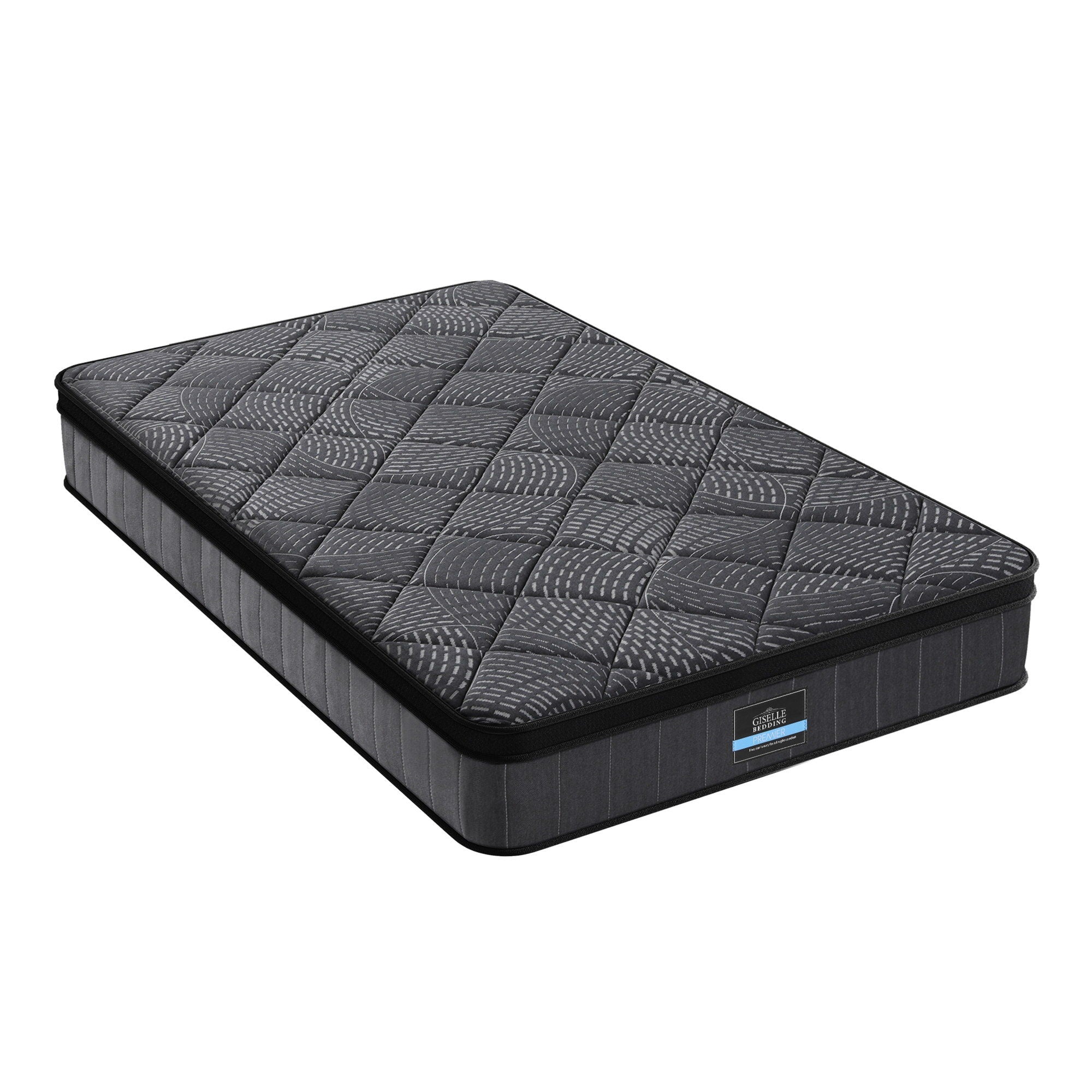 Giselle Bedding King Single Mattress 25cm Pocket Spring Latex Euro Top Medium Firm Bed