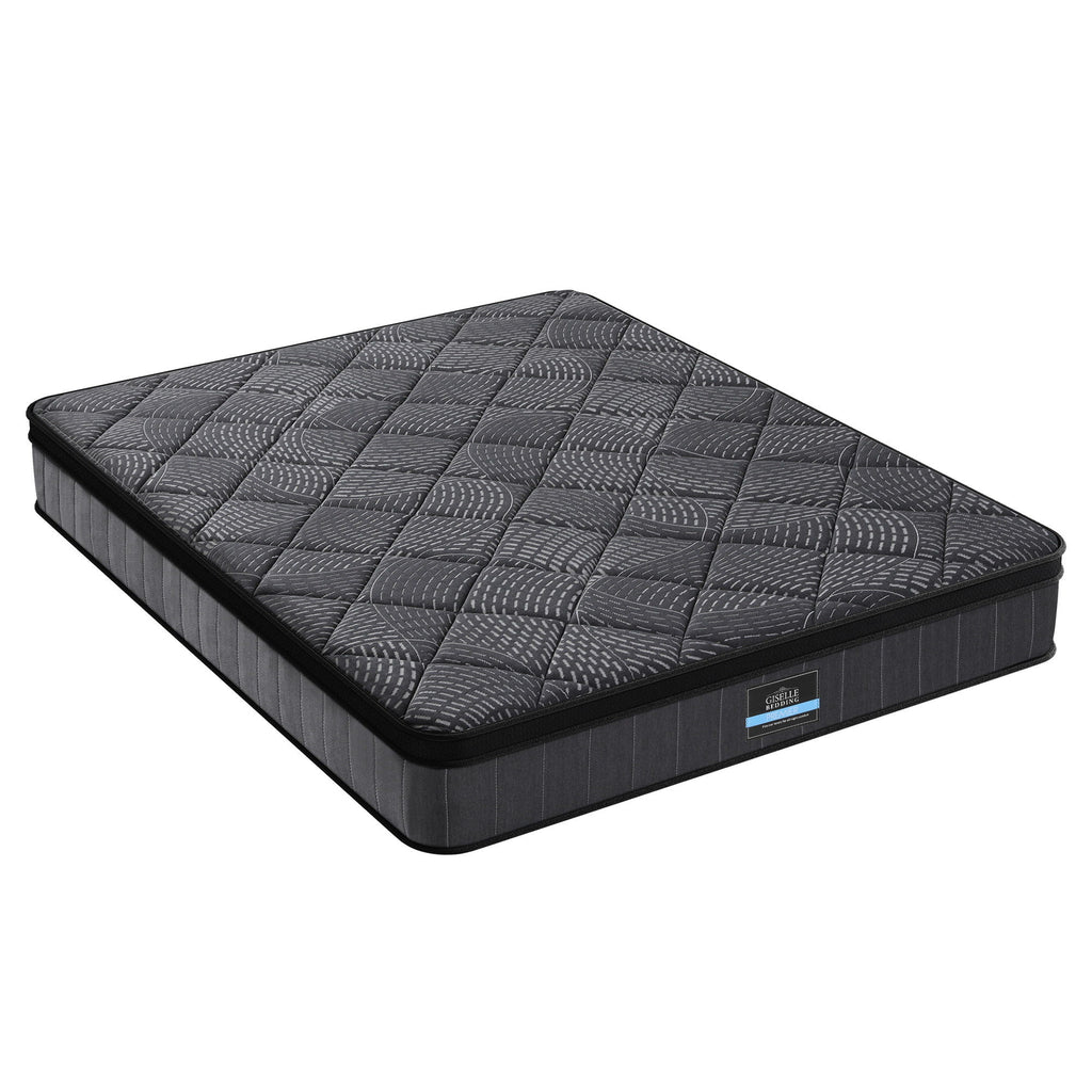 Giselle Bedding Queen Mattress 25cm Pocket Spring Latex Euro Top Medium Firm Bed