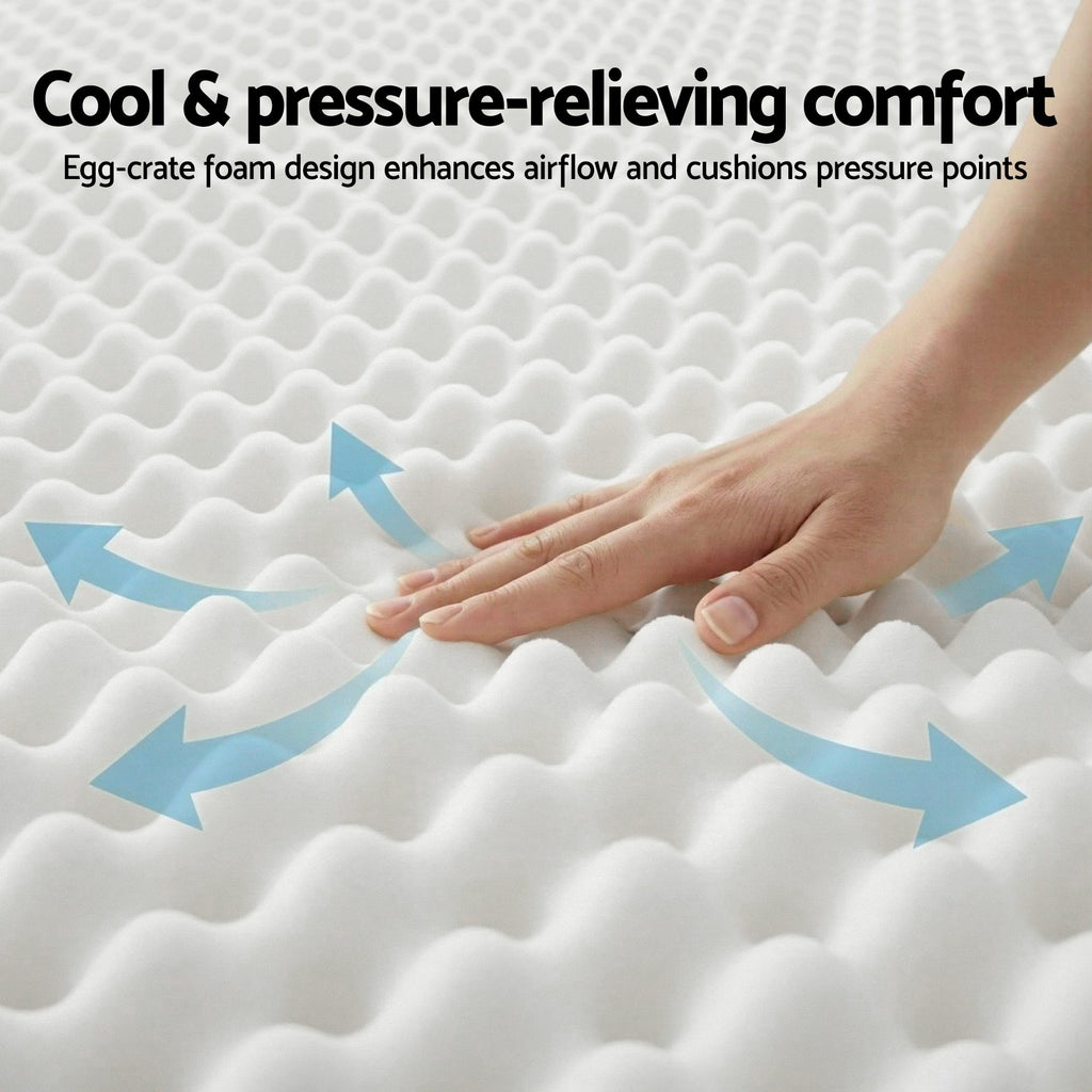 Giselle King Single Mattress 20cm with Reinforced Edge Support Egg-Crate Foam