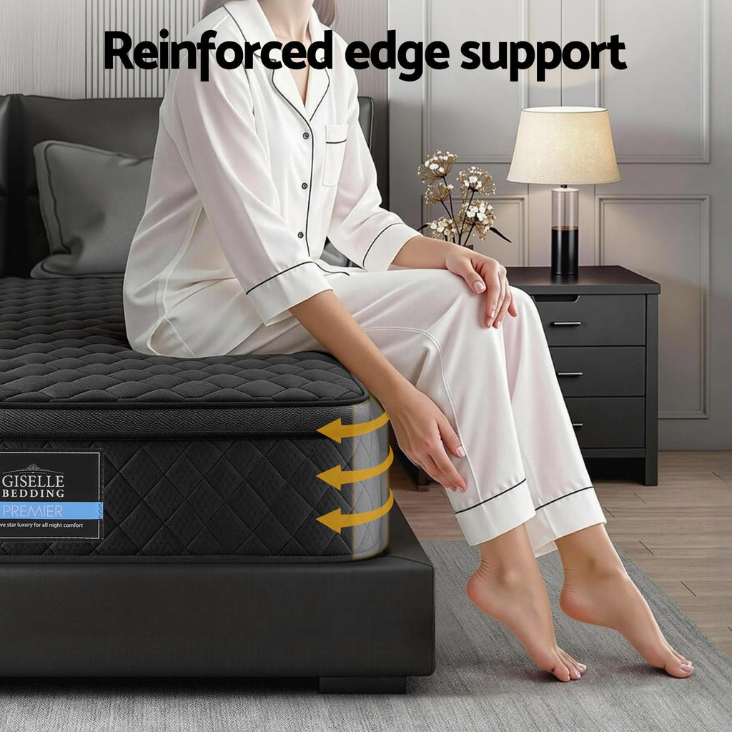 Giselle Bedding Mattress 34cm 5-Zone Pocket Spring Egg-crate Memory Foam Single