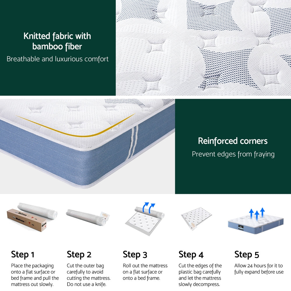 25cm Giselle Mattress Double Bed Pocket Spring Mattresses