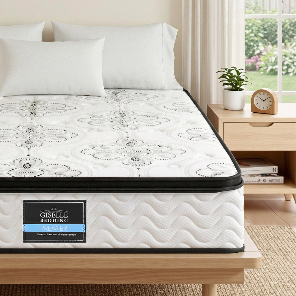 Giselle Bedding 30cm Mattress Pocket Spring Medium Firm Foam Euro Top Queen