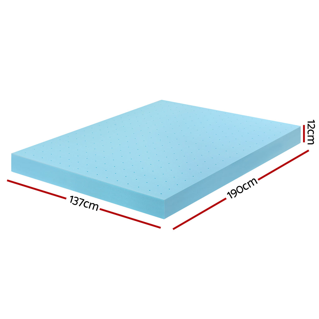 Giselle 12cm Memory Foam Mattress Topper Ventilated Cool Gel Bamboo Cover Double