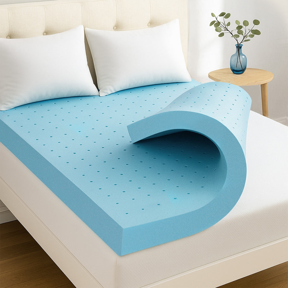 Giselle 12cm Memory Foam Mattress Topper Ventilated Cool Gel Bamboo Cover Double