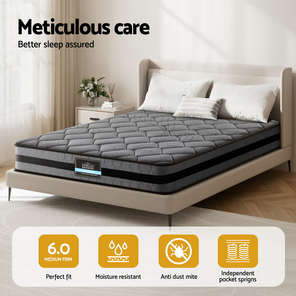 Giselle Bedding 22cm Mattress Medium Firm Queen