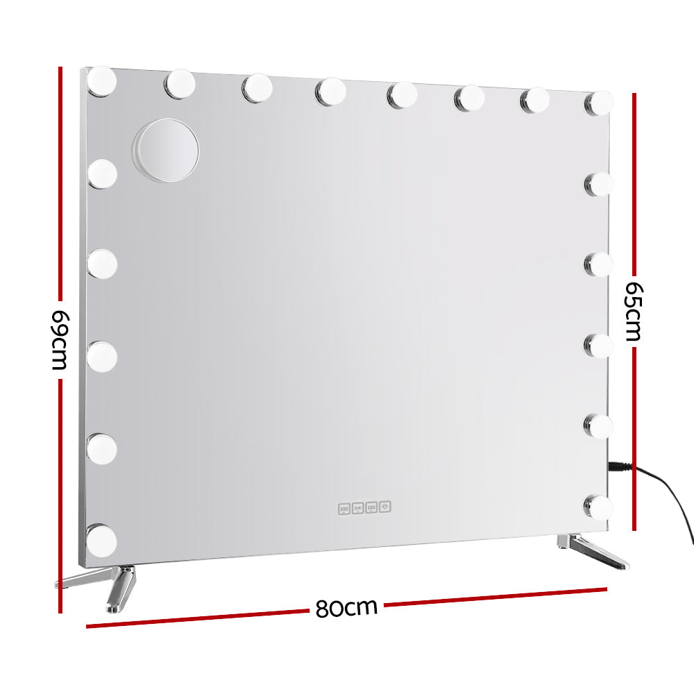 Embellir Bluetooth Makeup Mirror 80x65cm Hollywood Vanity with LED Light Wall