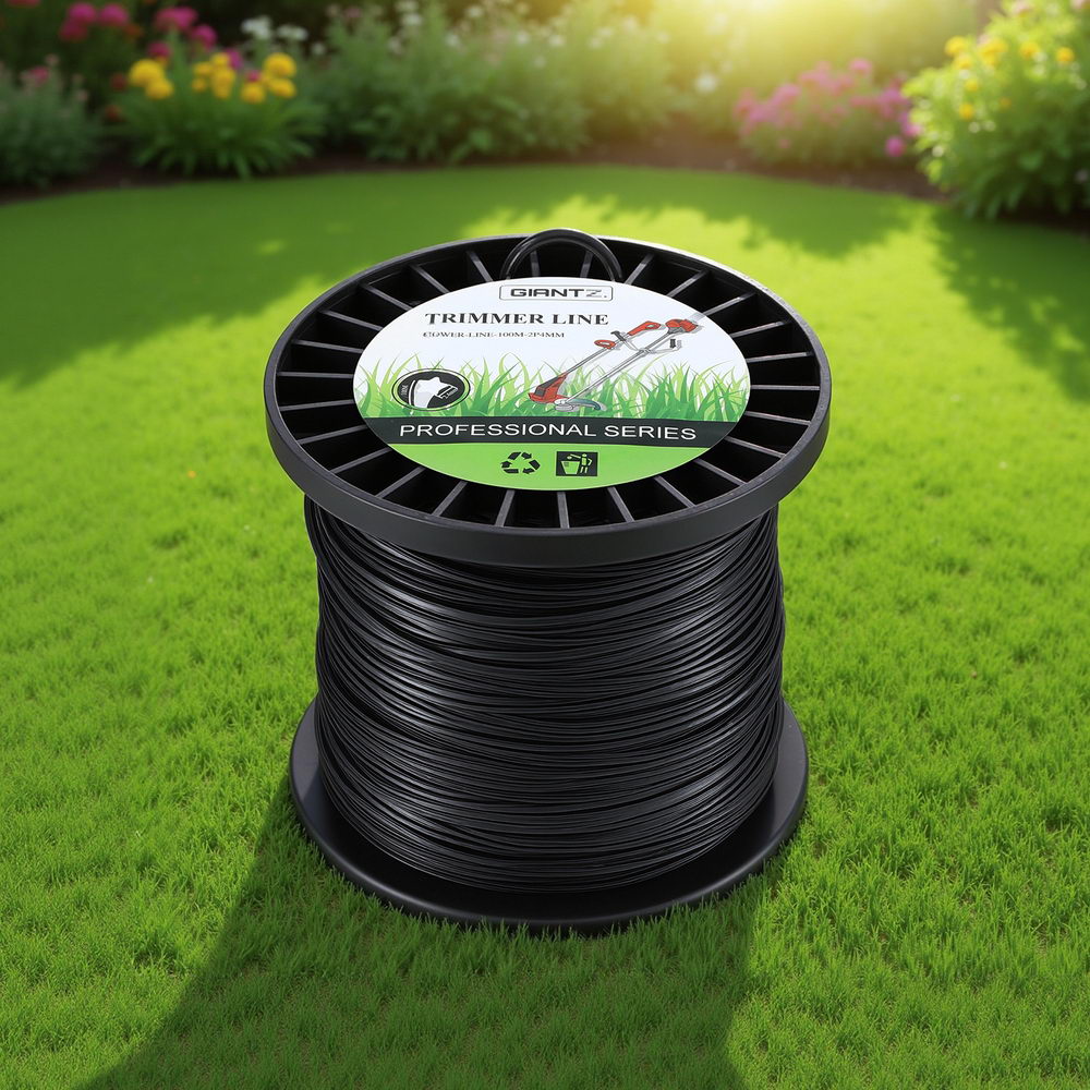 Giantz 100M Whipper Snipper Trimmer Line 2.4mm Star Nylon String Cord Black