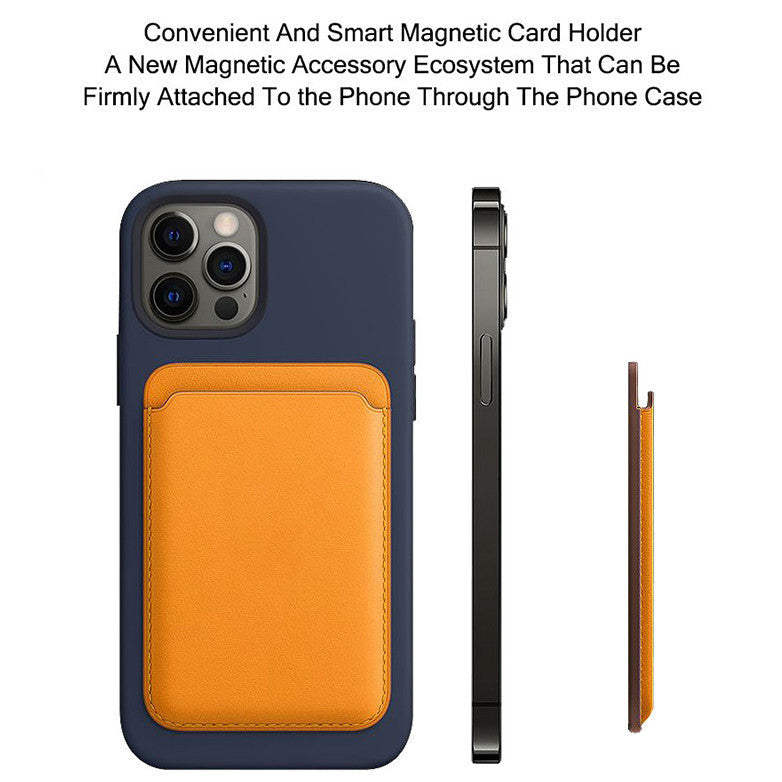 Magsafe Magnetic Leather Card Wallet Holder Case Compatible With All iPhone X, XR, XS, XS Max, 11, 11 Pro, 11 Pro Max, 12, 12 mini, 12 Pro, 12 Pro Max, 13, 13 mini, 13 Pro, 13 Pro Max, 14, 14 Plus, 14 Pro, 14 Pro Max, 15, 15 Plus, 15 Pro, 15 Pro Max