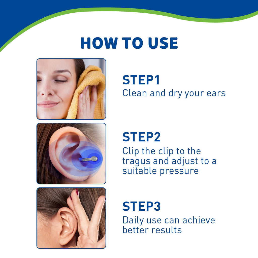 Portable Tinnitus Relief Ear Clip Cleans Earwax Ear Pressure Relief, Hearing, Tinnitus, Earache And Ear Discomfort Ear Care Clip