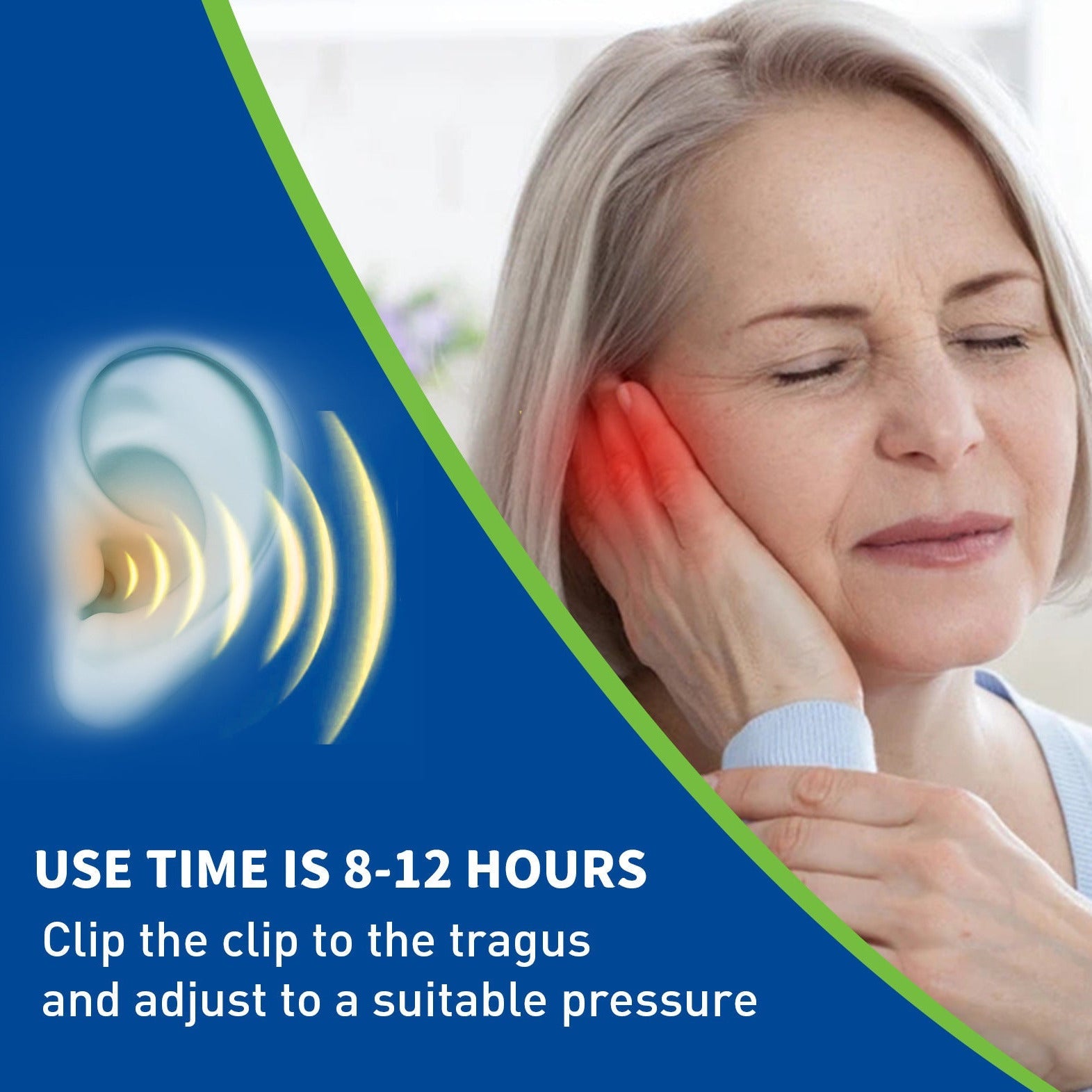 Portable Tinnitus Relief Ear Clip Cleans Earwax Ear Pressure Relief, Hearing, Tinnitus, Earache And Ear Discomfort Ear Care Clip