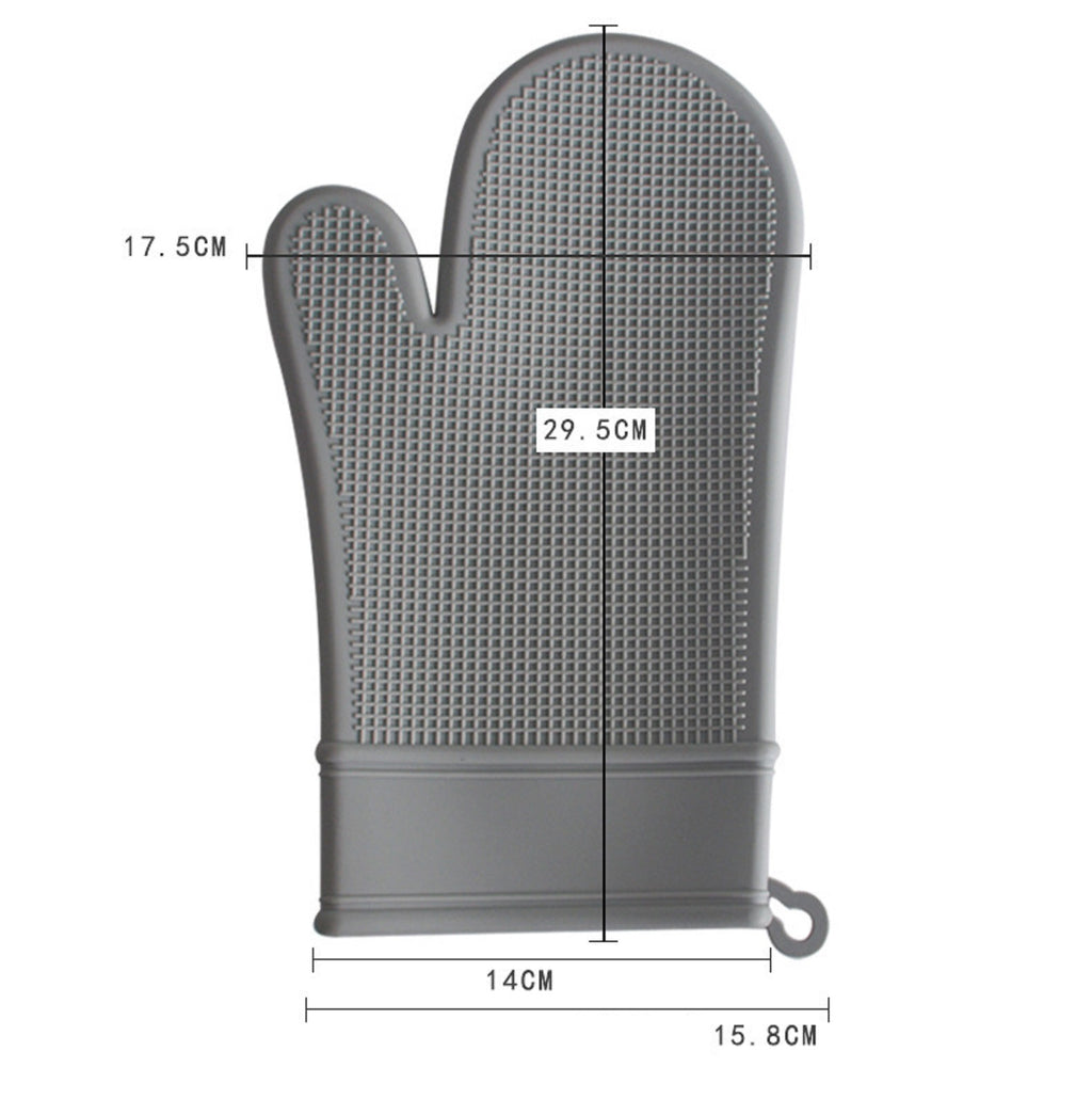 Soft Silicone  Microwave Oven Mitt Set, 7"x12" - Set of 2