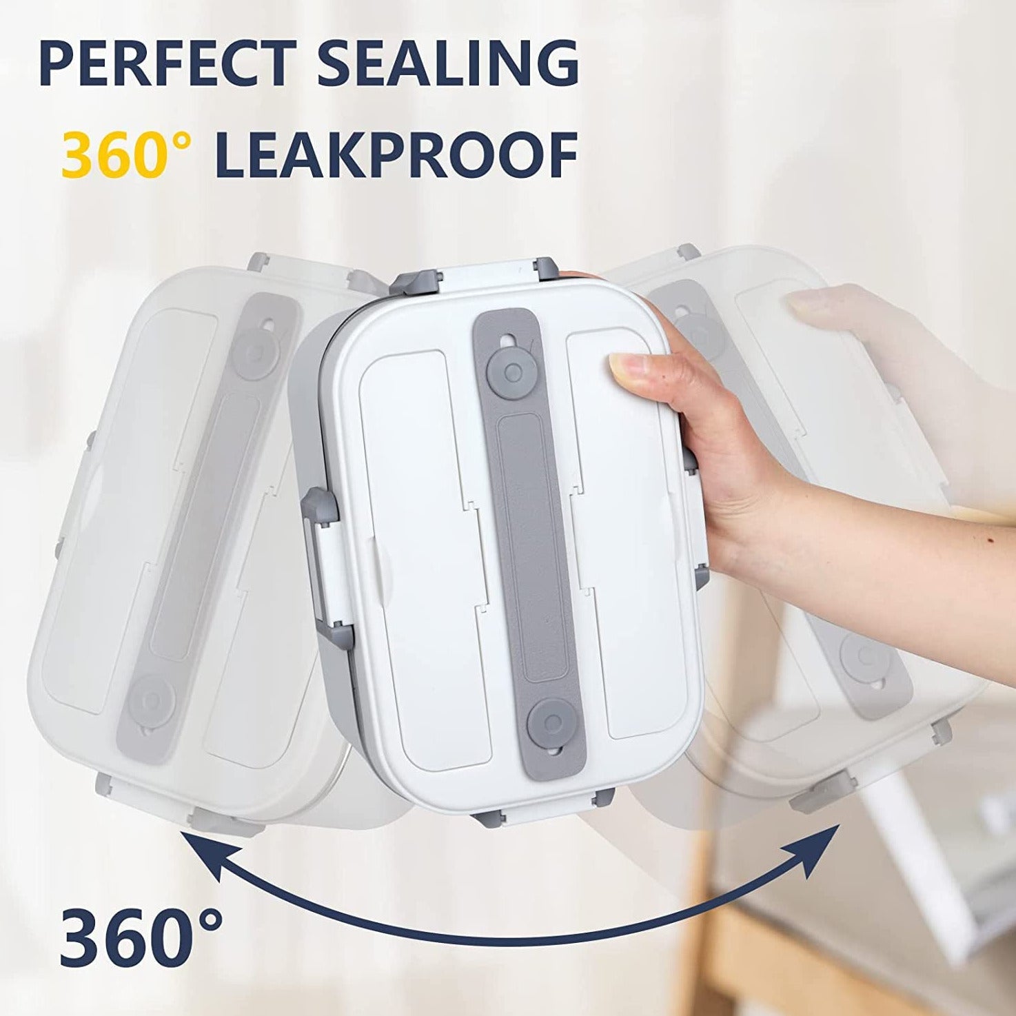 Electric Lunch Box Food Heater Upgraded High Power 75W  With Removable Stainless Steel, 12V, 24V, 110V Portable Self Heating Lunch Box For Car/Truck/Office 1.8L Large Capacity Leakproof Food Warmer