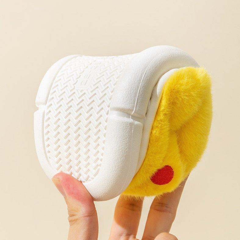 Cute Pokemon Pikachu Winter Plush Anti-Slip Slippers Shoes Creative Character Cartoon Cotton Fur Slides Indoor Warm Adults Slipper