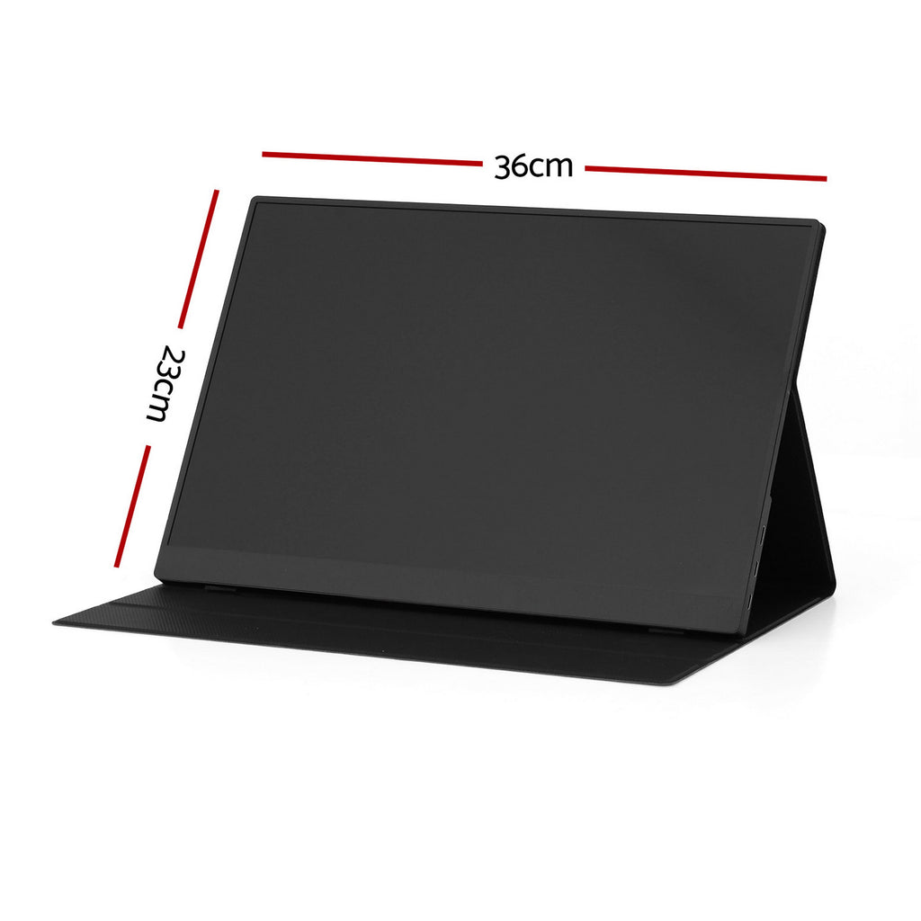 Devanti Portable Monitor Laptop Extender USB C Travel Display 16 Inch Black