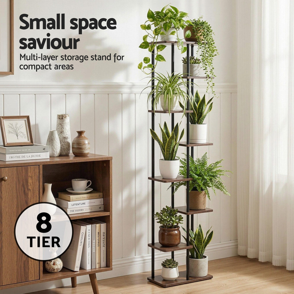 Artiss 8 Tiers Plant Stand Metal Flower Pots Shelf Indoor Outdoor Garden Home