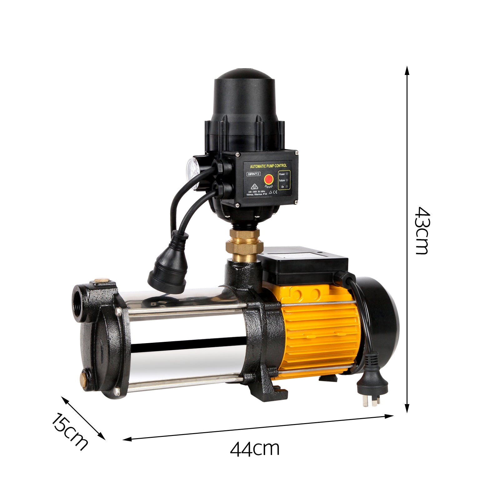Giantz Garden Water Pump High Pressure 1100-2000W 4-Stage Tank Irrigation Black