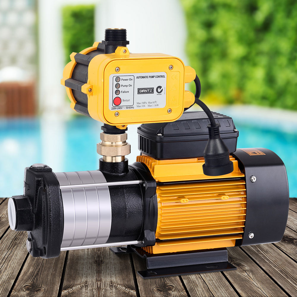 Giantz Garden Water Pump High Pressure 2000W Max. 5-Stage Tank Irrigation Yellow