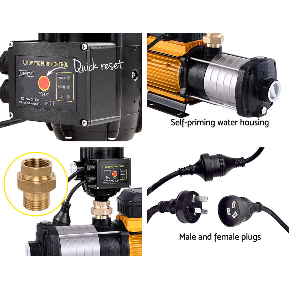 Giantz Garden Water Pump High Pressure 2500W Max. 6-Stage Tank Irrigation Black
