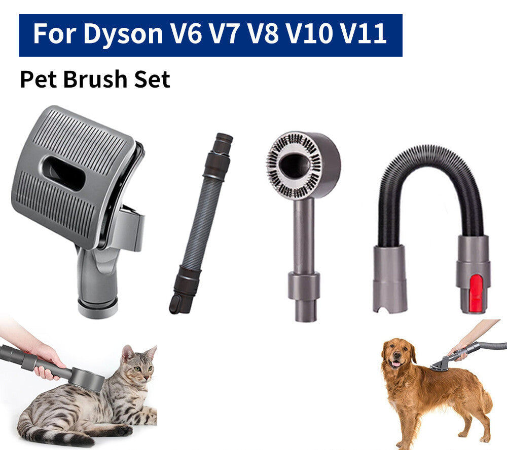 Pet Dog Cat Grooming Brush & Hose Kit for Dyson V11 V10 V8 V7 V6 Vacuum Cleaner