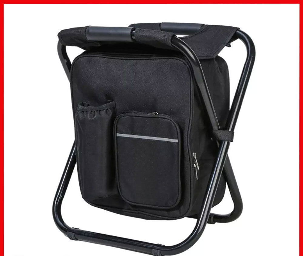 Portable Folding Backpack Chair Camping Stool Cooler Bag Rucksack Beach Fishing