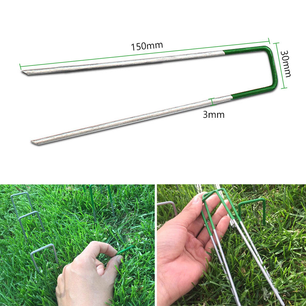 Primeturf Artificial Grass Synthetic Pins 100Pcs Fake Lawn Turf Weed Mat Pegs