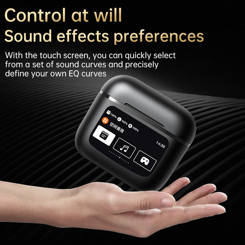 Touch Control Color Smart ANC+ENC  Earphone Interactive LCD Screen Bluetooth 5.3 Headphones True Wireless Earbuds With TWS Active Noise Cancellation IPX5 Waterproof Headsets