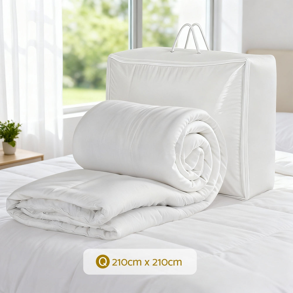 Giselle Bedding Queen Size 400GSM Microfiber Quilt All Season Duvet Quilts Comforter Winter Summer