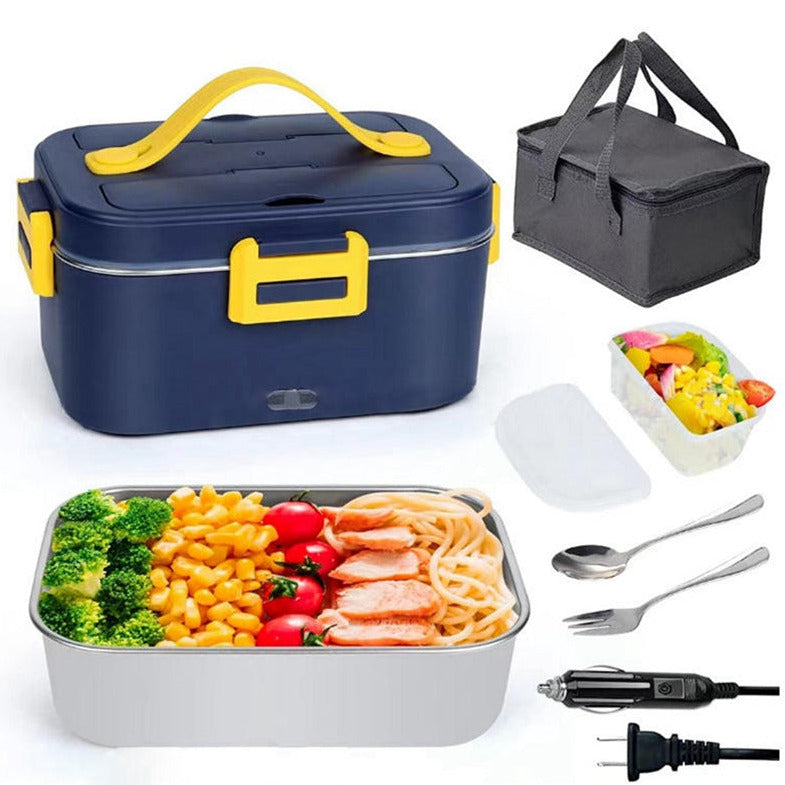 Electric Lunch Box Food Heater Upgraded High Power 75W  With Removable Stainless Steel, 12V, 24V, 110V Portable Self Heating Lunch Box For Car/Truck/Office 1.8L Large Capacity Leakproof Food Warmer