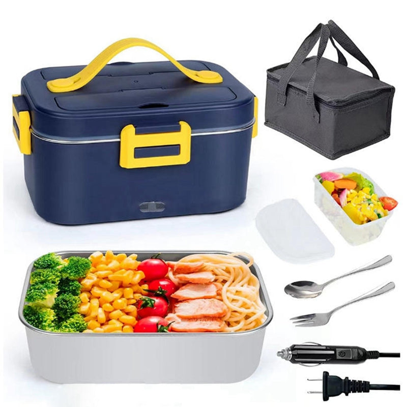 Electric Lunch Box Food Heater Upgraded High Power 75W  With Removable Stainless Steel, 12V, 24V, 110V Portable Self Heating Lunch Box For Car/Truck/Office 1.8L Large Capacity Leakproof Food Warmer