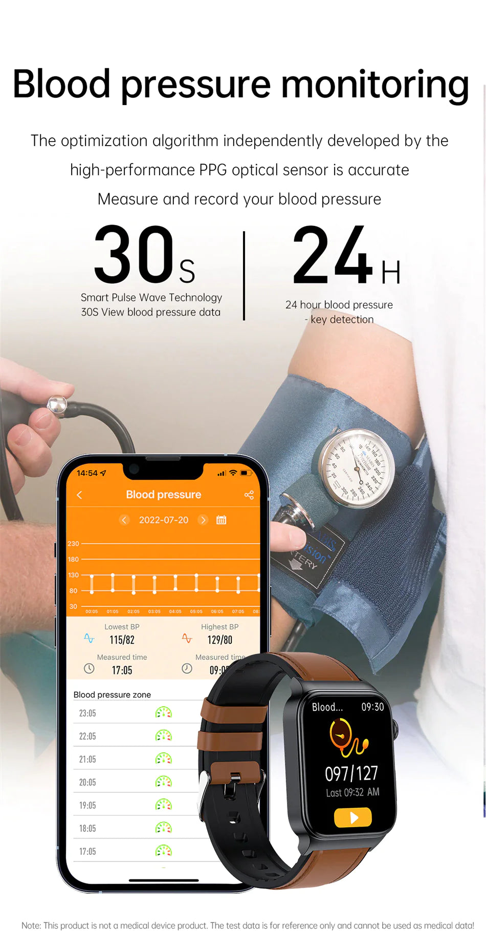 High-End ECG and Blood Sugar Monitoring Sports Smartwatch