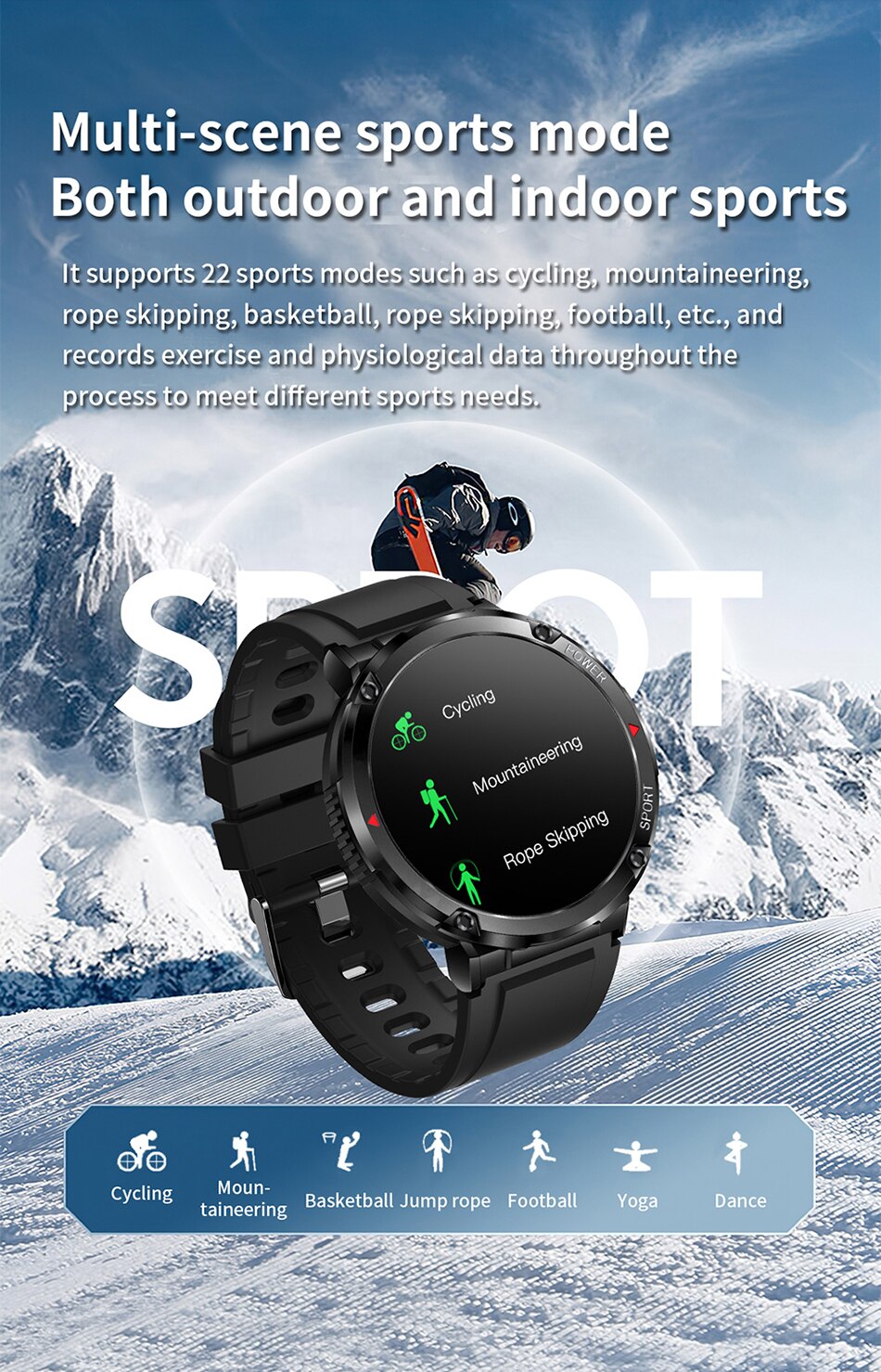 Bluetooth Smart Watch Fitness Activity Tracker Pedometer Heart Rate Blood Pressure oxygen & Sleep monitoring